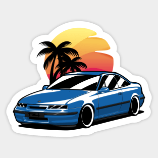 Blue Opel Calibra Classic Coupe Sticker